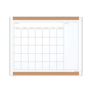 Pinit Magnetic Dry Erase Calendar With Plastic Frame, One-month, 20 X 16, White Surface, White Plastic Frame