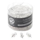 Standard Push Pins, Plastic, Clear, 0.44", 200/pack