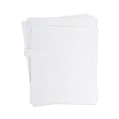 Data Card Replacement Sheet, 8.5 X 11 Sheets, Perforated At 1", White, 10/pack