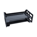 Recycled Plastic Side Load Desk Trays, 2 Sections, Legal Size Files, 16.25" X 9" X 2.75", Black