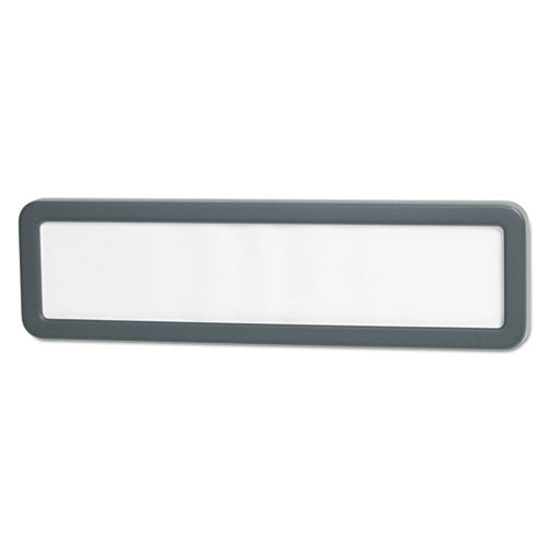 Recycled Cubicle Nameplate With Rounded Corners, 9 X 2.5, Charcoal