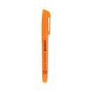 Pocket Highlighters, Fluorescent Orange Ink, Chisel Tip, Orange Barrel, Dozen