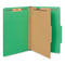 Bright Colored Pressboard Classification Folders, 2" Expansion, 1 Divider, 4 Fasteners, Legal Size, Emerald Green, 10/box