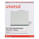 Six-section Pressboard Classification Folders, 2" Expansion, 2 Dividers, 6 Fasteners, Letter Size, Gray Exterior, 10/box