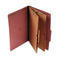 Six-section Classification Folder With Pockets, 2" Expansion, 2 Dividers, 6 Fasteners, Legal Size, Red Exterior, 10/box