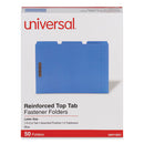 Deluxe Reinforced Top Tab Fastener Folders, 0.75" Expansion, 2 Fasteners, Letter Size, Blue Exterior, 50/box