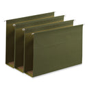 Box Bottom Hanging File Folders, 3" Capacity, Legal Size, 1/5-cut Tabs, Standard Green, 25/box