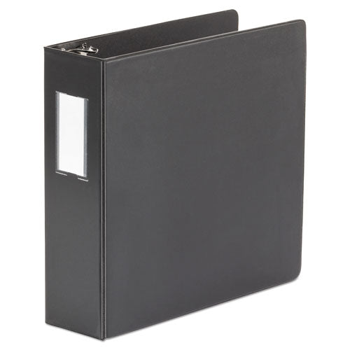 Deluxe Non-view D-ring Binder With Label Holder, 3 Rings, 3" Capacity, 11 X 8.5, Black