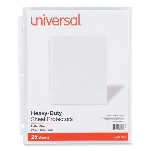 Side-load Poly Sheet Protectors, Heavy Gauge, Letter Size, Clear, 25/pack