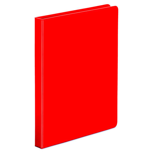 Economy Non-view Round Ring Binder, 3 Rings, 0.5" Capacity, 11 X 8.5, Red