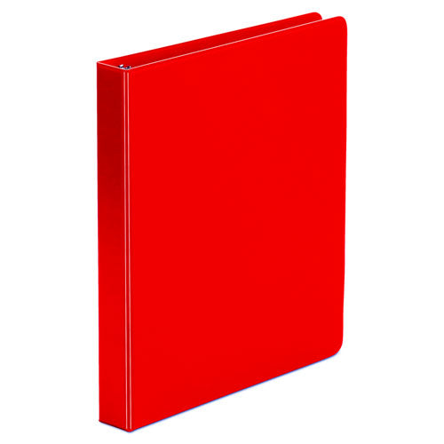 Economy Non-view Round Ring Binder, 3 Rings, 1" Capacity, 11 X 8.5, Red