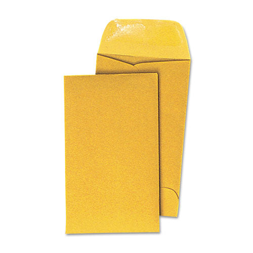 Kraft Coin Envelope, #3, Round Flap, Gummed Closure, 2.5 X 4.25, Light Brown Kraft, 500/box