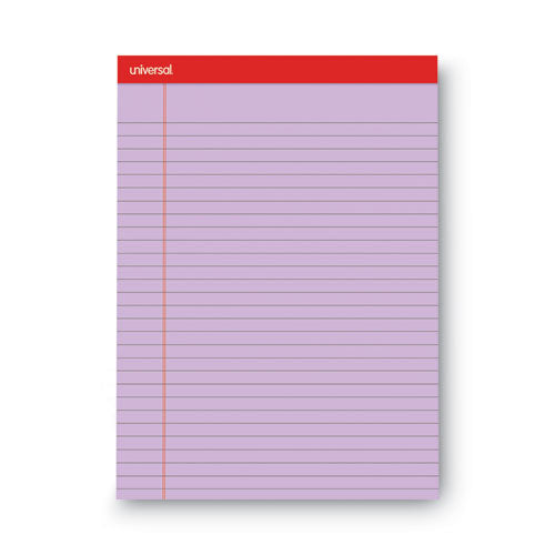 Colored Perforated Ruled Writing Pads, Wide/legal Rule, 50 Assorted Color 8.5 X 11.75 Sheets, 6/pack