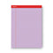 Colored Perforated Ruled Writing Pads, Wide/legal Rule, 50 Assorted Color 8.5 X 11.75 Sheets, 6/pack