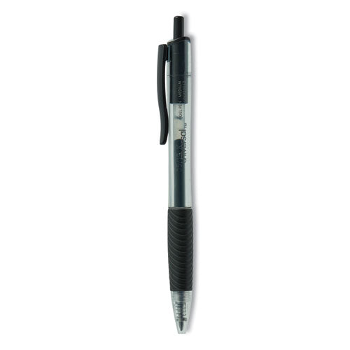 Comfort Grip Gel Pen, Retractable, Medium 0.7 Mm, Black Ink, Smoke Barrel, Dozen