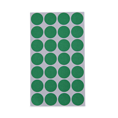 Self-adhesive Removable Color-coding Labels, 0.75" Dia, Green, 28/sheet, 36 Sheets/pack