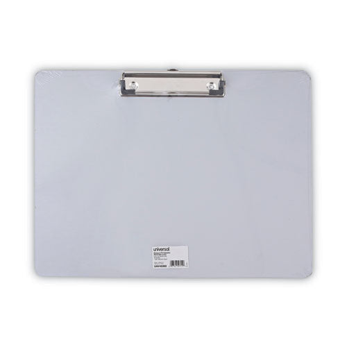 Plastic Brushed Aluminum Clipboard, Landscape Orientation, 0.5" Clip Capacity, Holds 11 X 8.5 Sheets, Silver