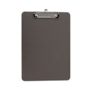 Plastic Clipboard With Low Profile Clip, 0.5" Clip Capacity, Holds 8.5 X 11 Sheets, Translucent Black