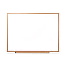 Deluxe Melamine Dry Erase Board, 48 X 36, Melamine White Surface, Oak Fiberboard Frame