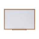 Deluxe Melamine Dry Erase Board, 36 X 24, Melamine White Surface, Oak Fiberboard Frame