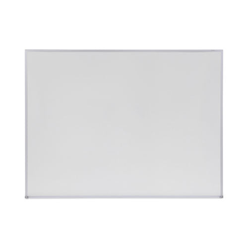 Melamine Dry Erase Board With Aluminum Frame, 48 X 36, White Surface, Anodized Aluminum Frame