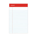 Perforated Ruled Writing Pads, Narrow Rule, Red Headband, 50 White 5 X 8 Sheets, Dozen