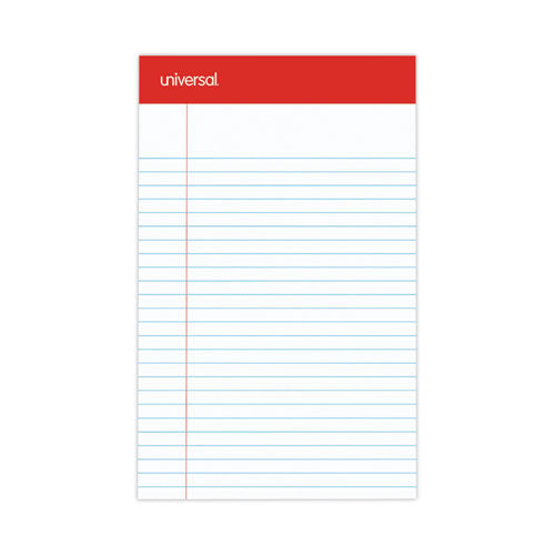 Perforated Ruled Writing Pads, Narrow Rule, Red Headband, 50 White 5 X 8 Sheets, Dozen