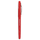 Porous Point Pen, Stick, Medium 0.7 Mm, Red Ink, Red Barrel, Dozen