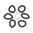 Wrist Coil Plus Key Ring, Plastic, Black, 6/pack