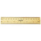 Flat Wood Ruler, Standard/metric, 6" Long