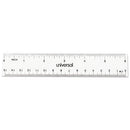 Clear Plastic Ruler, Standard/metric, 6" Long, Clear, 2/pack