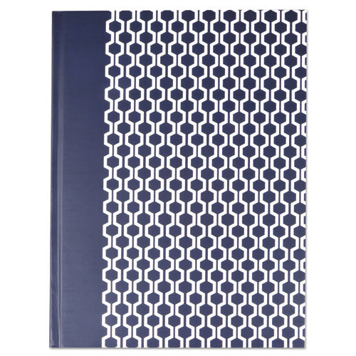 Casebound Hardcover Notebook, 1-subject, Wide/legal Rule, Dark Blue/white Cover, (150) 10.25 X 7.63 Sheets