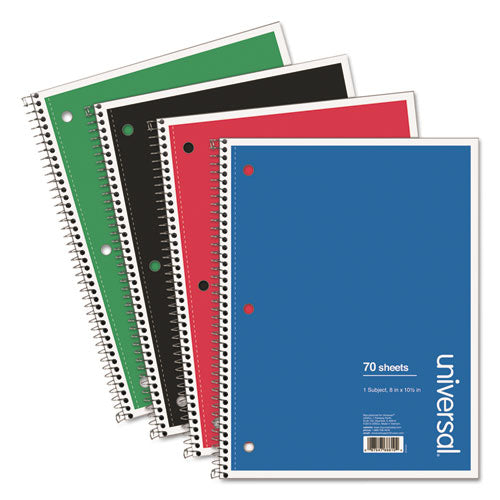 Wirebound Notebook, 1-subject, Medium/college Rule, Assorted Cover Colors, (70) 10.5 X 8 Sheets, 4/pack