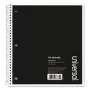 Wirebound Notebook, 1-subject, Quadrille Rule (4 Sq/in), Black Cover, (70) 10.5 X 8 Sheets