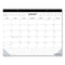 Desk Pad Calendar, 22 X 17, White/black Sheets, Black Binding, Clear Corners, 12-month (jan To Dec): 2024