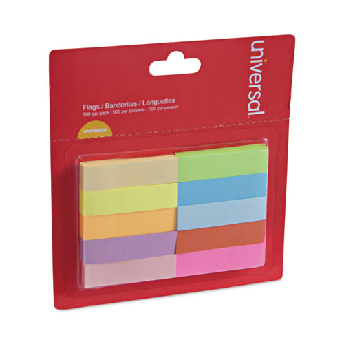 Self-stick Page Tabs, 0.5" X 2", Assorted Colors, 500/pack