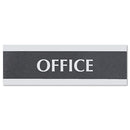 Century Series Office Sign, Office, 9 X 3, Black/silver