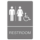 Ada Sign, Restroom/wheelchair Accessible Tactile Symbol, Molded Plastic, 6 X 9