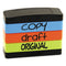 Interlocking Stack Stamp, Copy, Draft, Original, 1.81" X 0.63", Assorted Fluorescent Ink