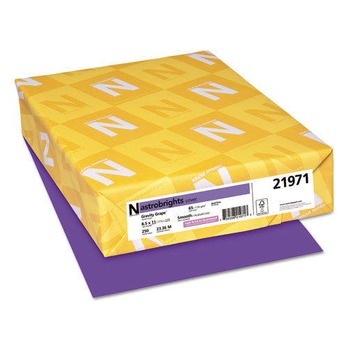 Color Cardstock, 65 Lb Cover Weight, 8.5 X 11, Gravity Grape, 250/pack