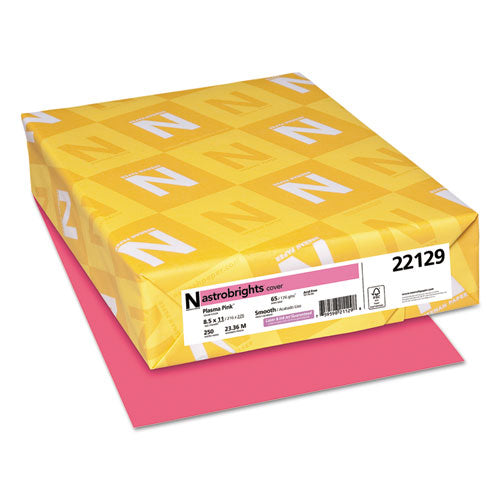 Color Cardstock, 65 Lb Cover Weight, 8.5 X 11, Plasma Pink, 250/pack