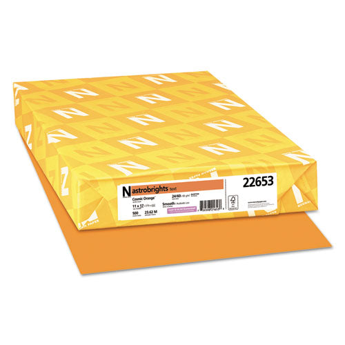 Color Paper, 24 Lb Bond Weight, 11 X 17, Cosmic Orange, 500/ream