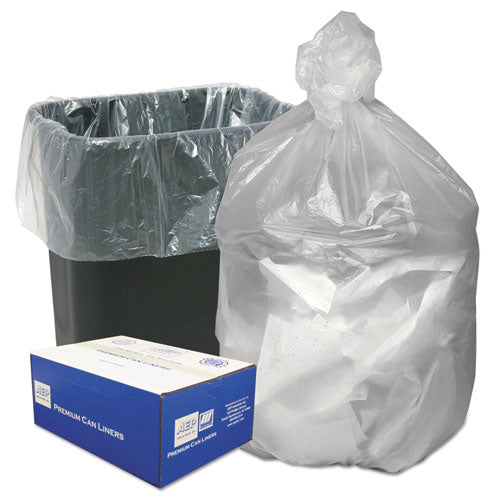 Can Liners, 10 Gal, 8 Microns, 24" X 24", Natural, 50 Bags/roll, 20 Rolls/carton