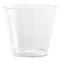 Classic Crystal Plastic Tumblers, 9 Oz, Clear, Fluted, Squat, 20/pack, 12 Packs/carton