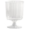 Classic Crystal Plastic Wine Glasses On Pedestals, 5 Oz, Clear, Fluted, 10/pack, 24 Packs/carton