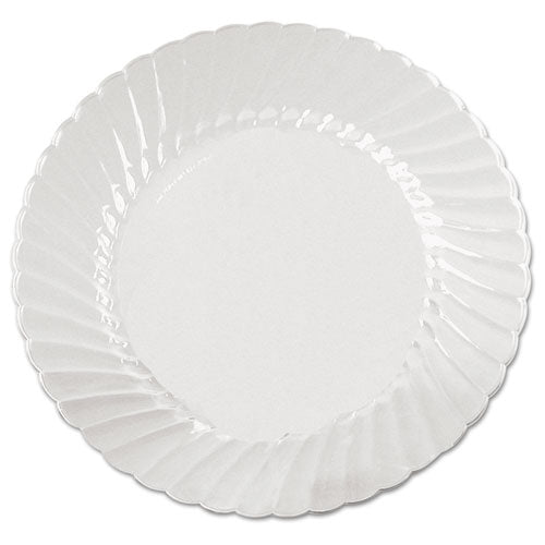 Classicware Plates, Plastic, 9" Dia, Clear, 18/bag, 10 Bags/carton