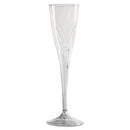 Classicware One-piece Champagne Flutes, 5 Oz, Clear, Plastic, 10/pack, 10 Packs/carton