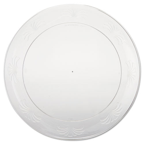 Designerware Plastic Plates, 9" Dia, Clear, 10 Pack, 18 Packs/carton