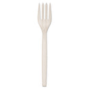 Ecosense Renewable Plant Starch Cutlery, Fork, 7", 50/pack, 20 Pack/carton