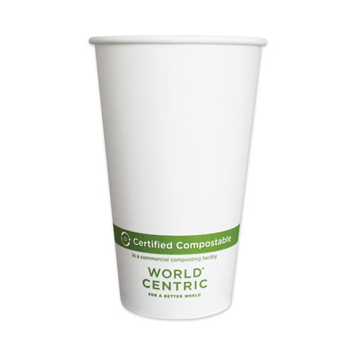 Paper Hot Cups, 16 Oz, White, 1,000/carton